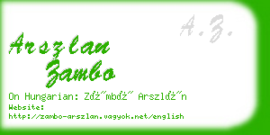 arszlan zambo business card